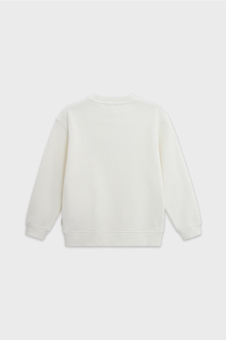 Relaxed Organic Fleece Sweatshirt With SOW print, Alternate, color, Off White