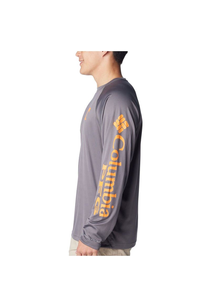 Men's Columbia Charcoal Tennessee Volunteers Terminal Tackle Omni-Shade Raglan Long Sleeve T-Shirt, Alternate, color, Charcoal