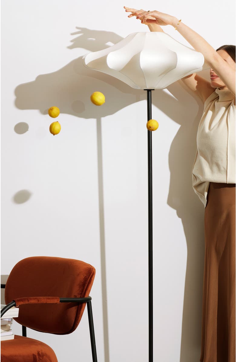 Brightech Atlas 67" Modern LED Tall Floor Lamp with Unique White Resin Shade, Bulb Included, Alternate, color, Classic Black