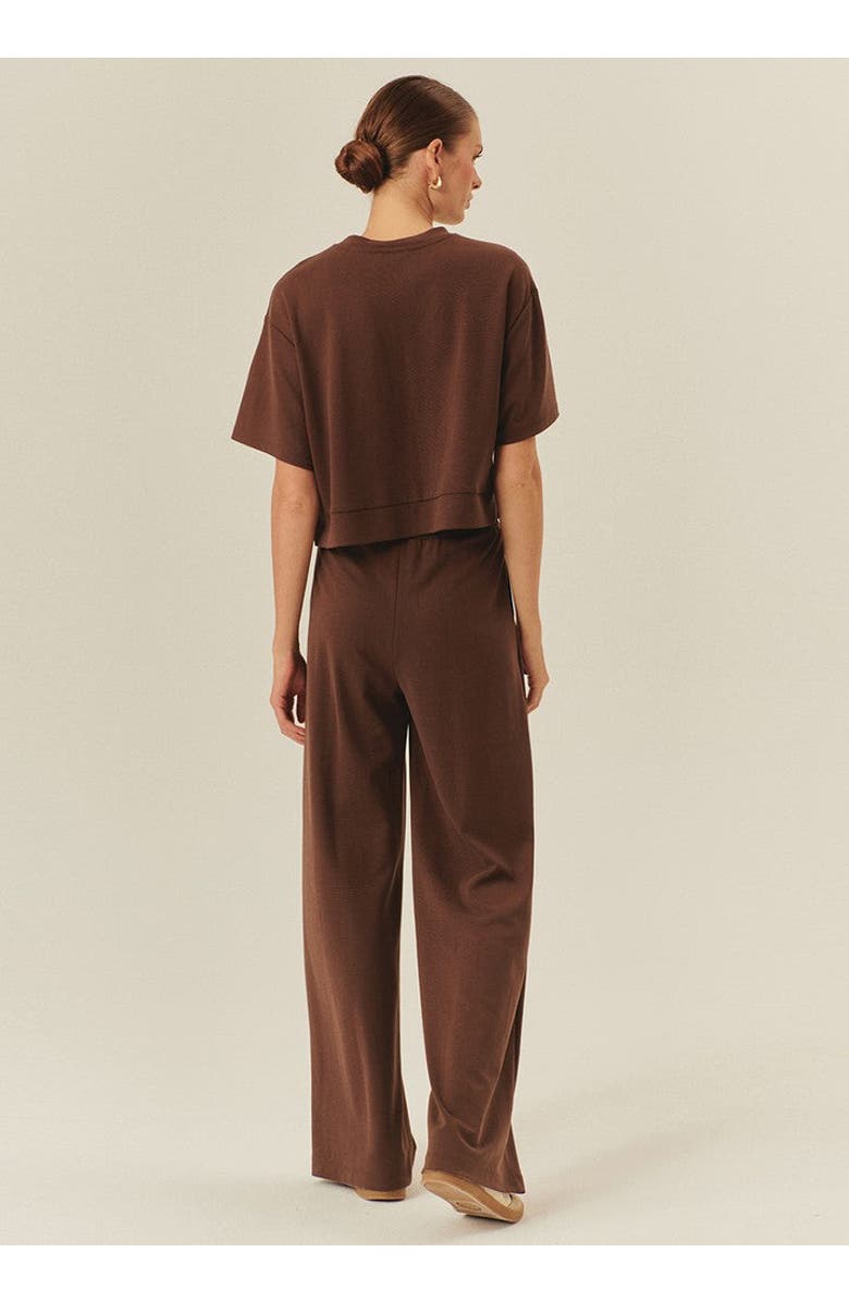 Exquise Kira Wide Leg Knit Pants, Alternate, color, Brown