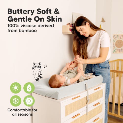 Keababies 2-pack Isla Changing Pad Covers In Sage