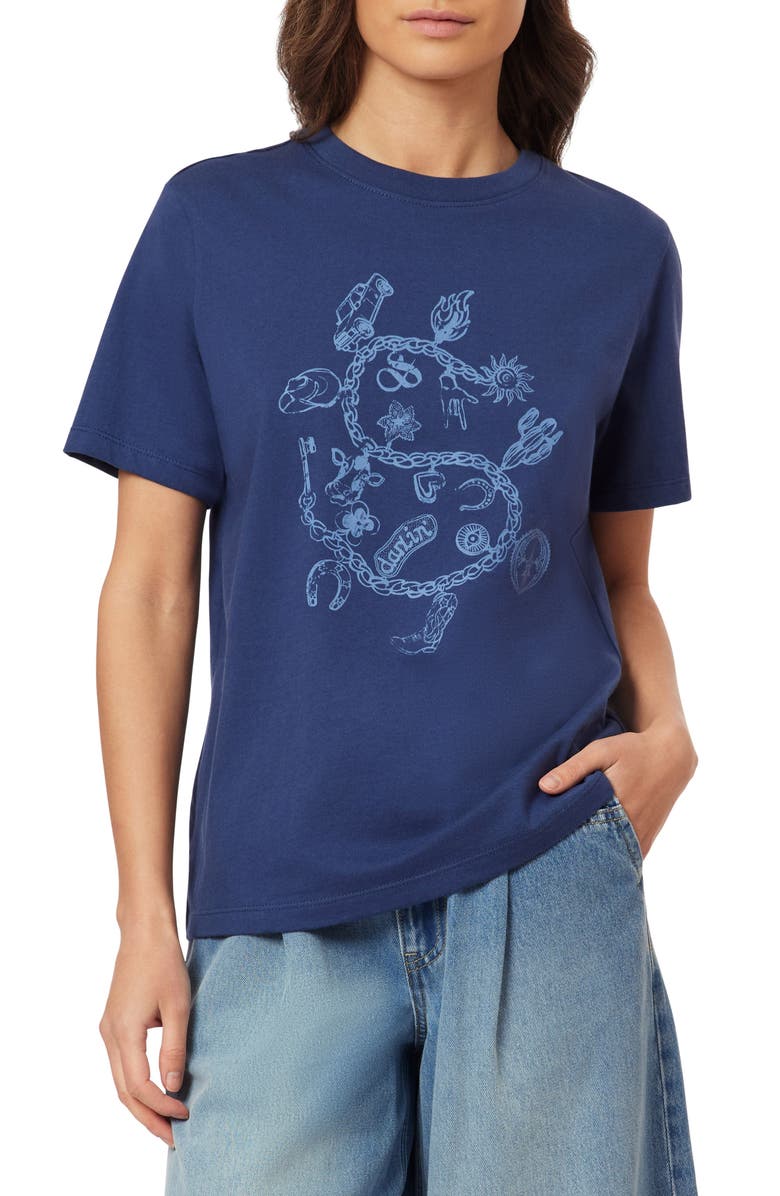 Scotch & Soda Charmed Cotton Graphic T-Shirt, Main, color, Oceana