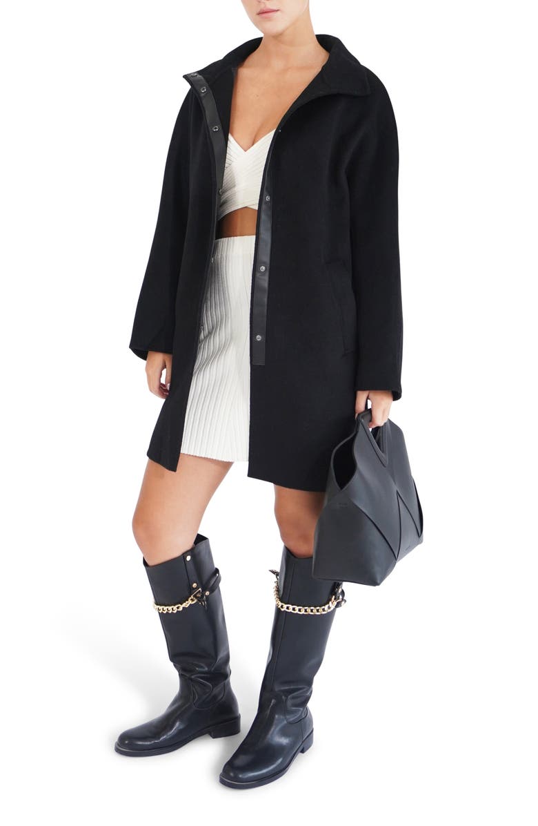 Belle & Bloom Come On Over Wool Blend Coat, Alternate, color, Black