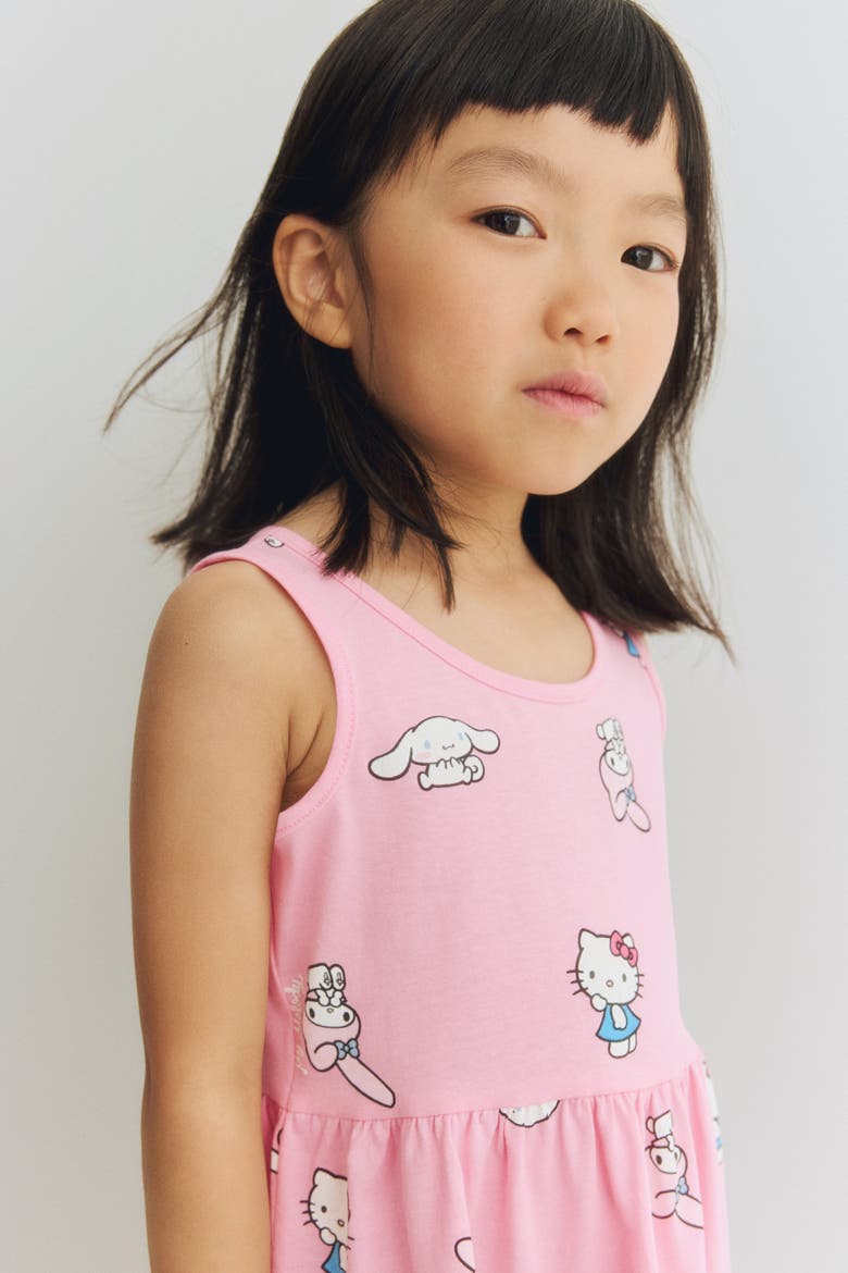 Printed Cotton Dress, Alternate, color, Pink/Sanrio