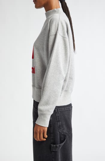 Isabel Marant Étoile Moby Mock Neck Logo Graphic Sweatshirt