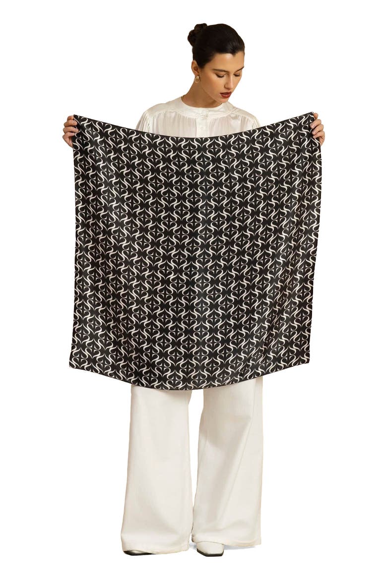 Pure Silk S Square Scarf, Alternate, color, Black