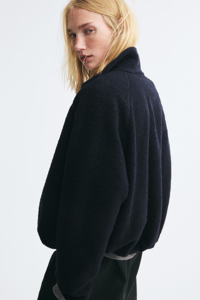 Pile Jacket, Alternate, color, Navy blue