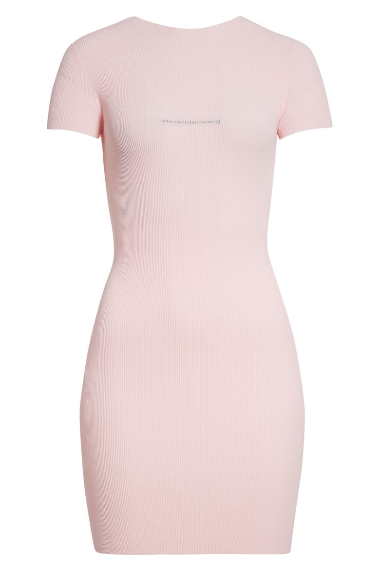 Logo Jacquard Rib Mini Sweater Dress, Alternate, color, LIGHT PINK