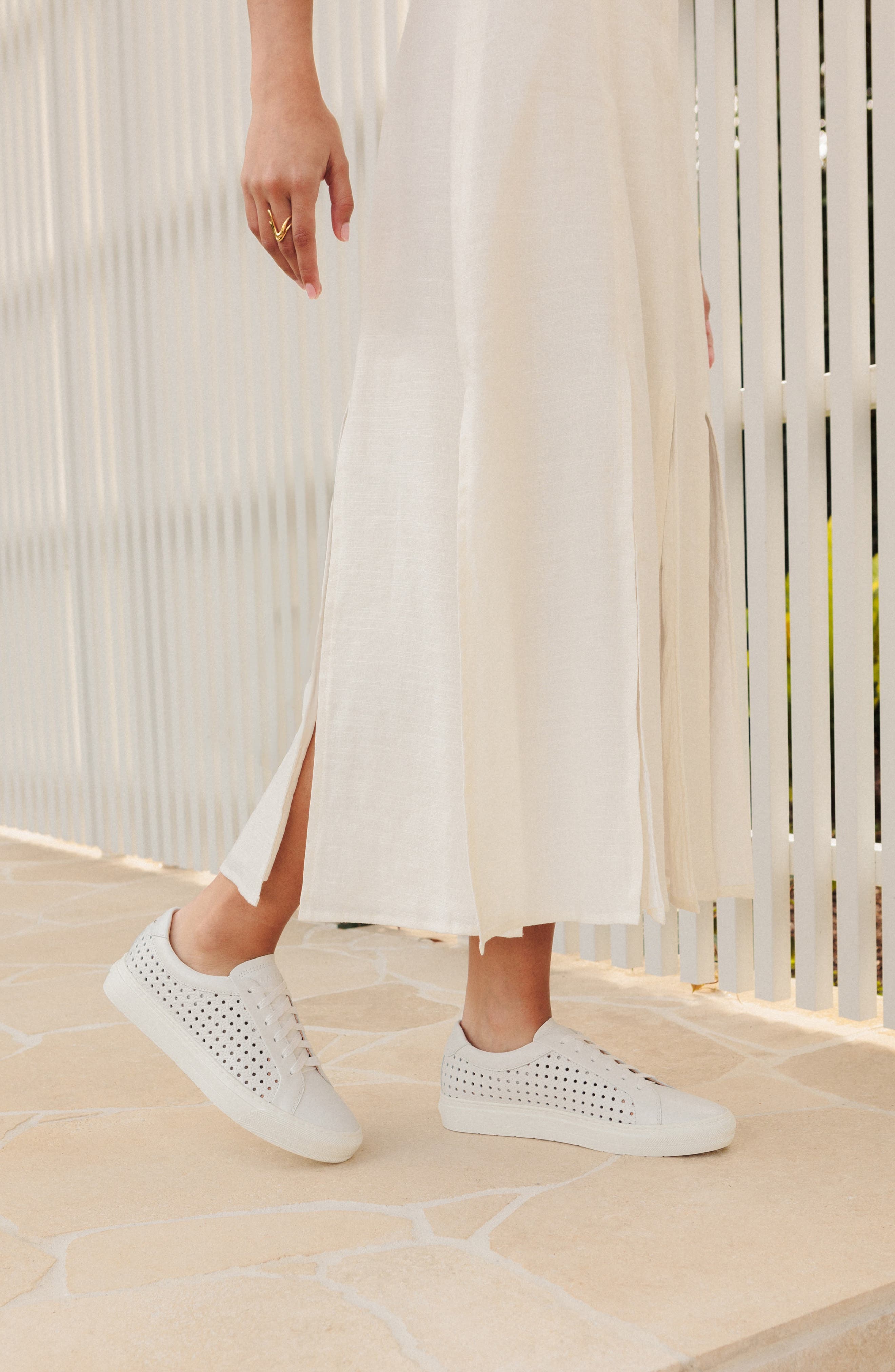 FRANKIE4 Mim IV Perforated Sneaker, Alternate, color, White Weave