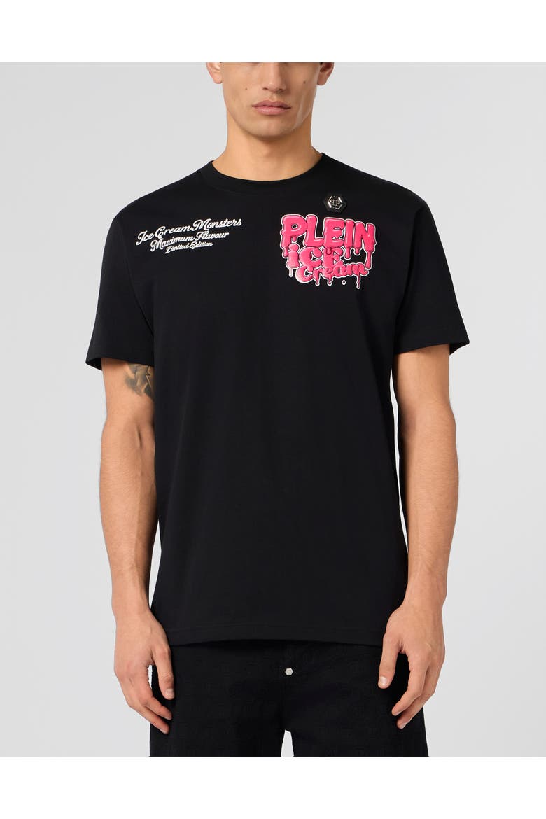 Round Neck T-Shirt Gelato Monsters Men, Main, color, black