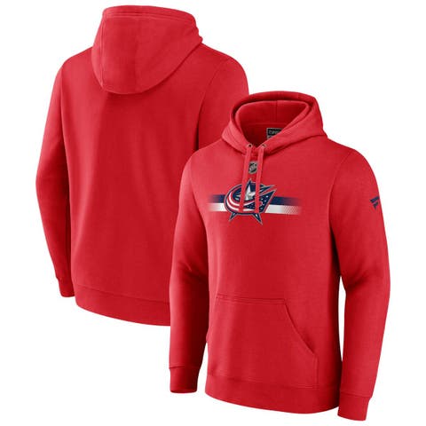 Men's Fanatics Branded Red Columbus Blue Jackets Authentic Pro Secondary Pullover Hoodie