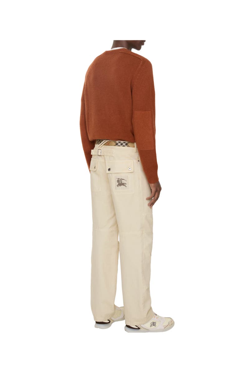 Burberry Cotton Canvas Workwear Trousers, Alternate, color, Tundra White