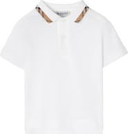Burberry Check Collar Cotton Polo Shirt