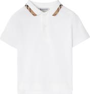 Burberry Check Collar Cotton Polo Shirt