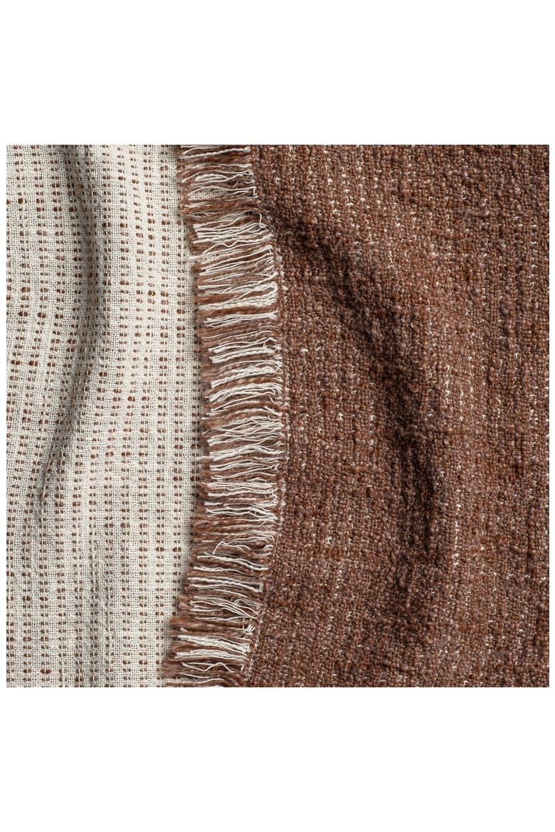Reversible Fringe Throw Blanket, Alternate, color, CHESTNUT