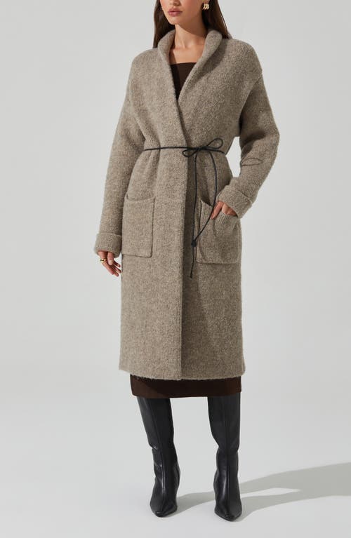 Astr The Label Noor Long Cardigan In Taupe