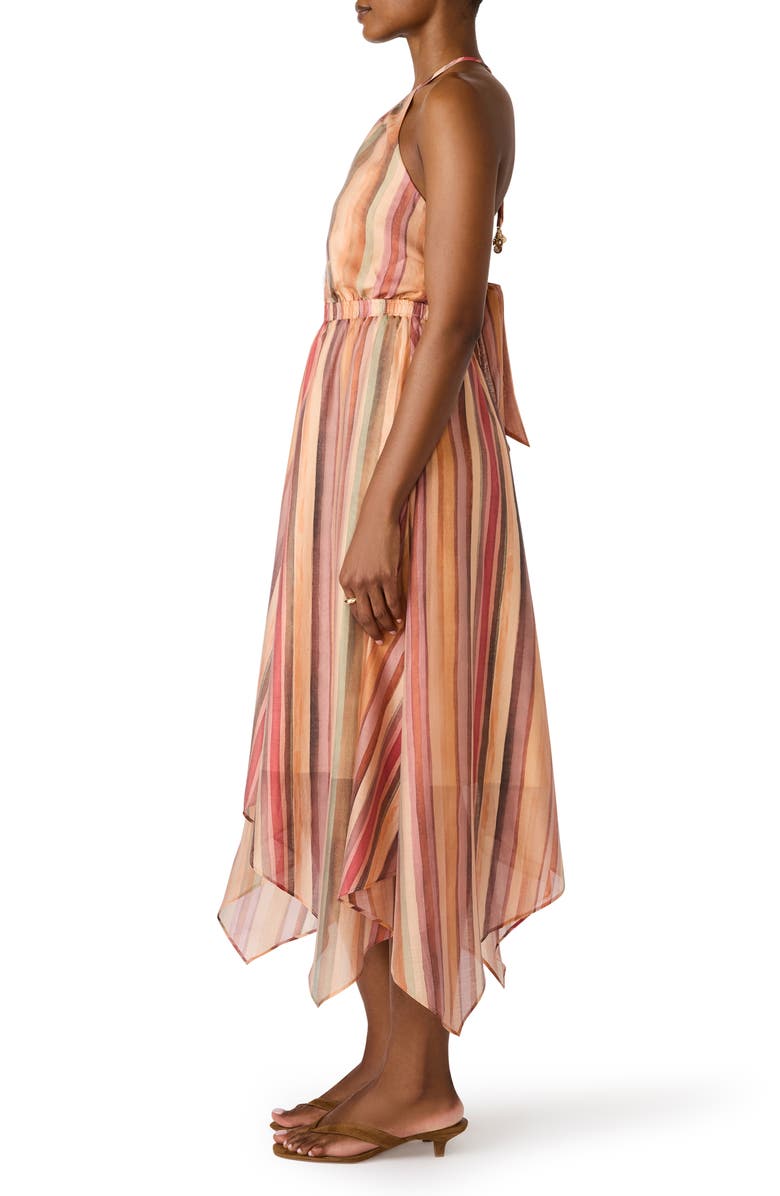 Steve Madden Dalina Halter Midi Dress, Alternate, color, Stripe Multi