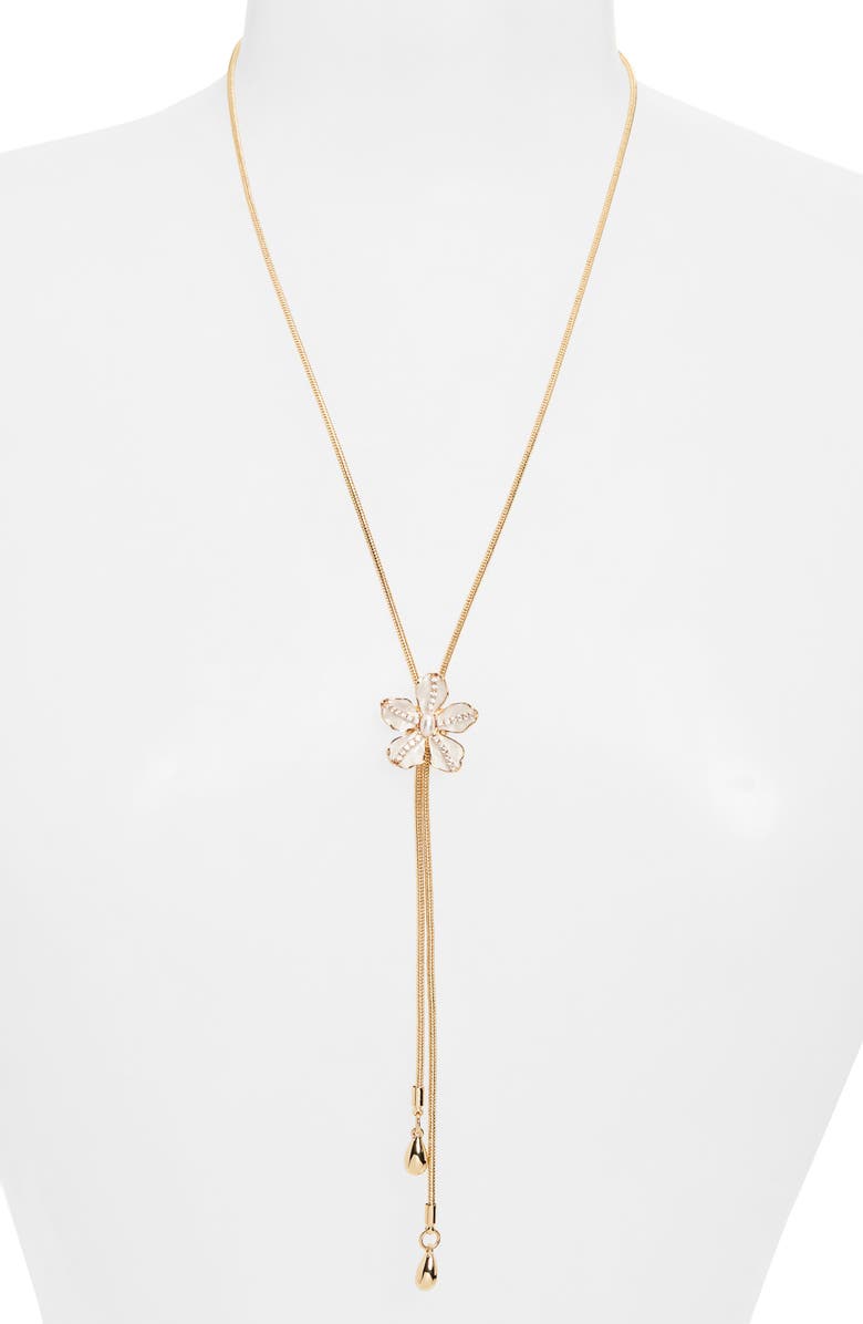 Nordstrom Painted Pansy Bolo Necklace, Alternate, color,