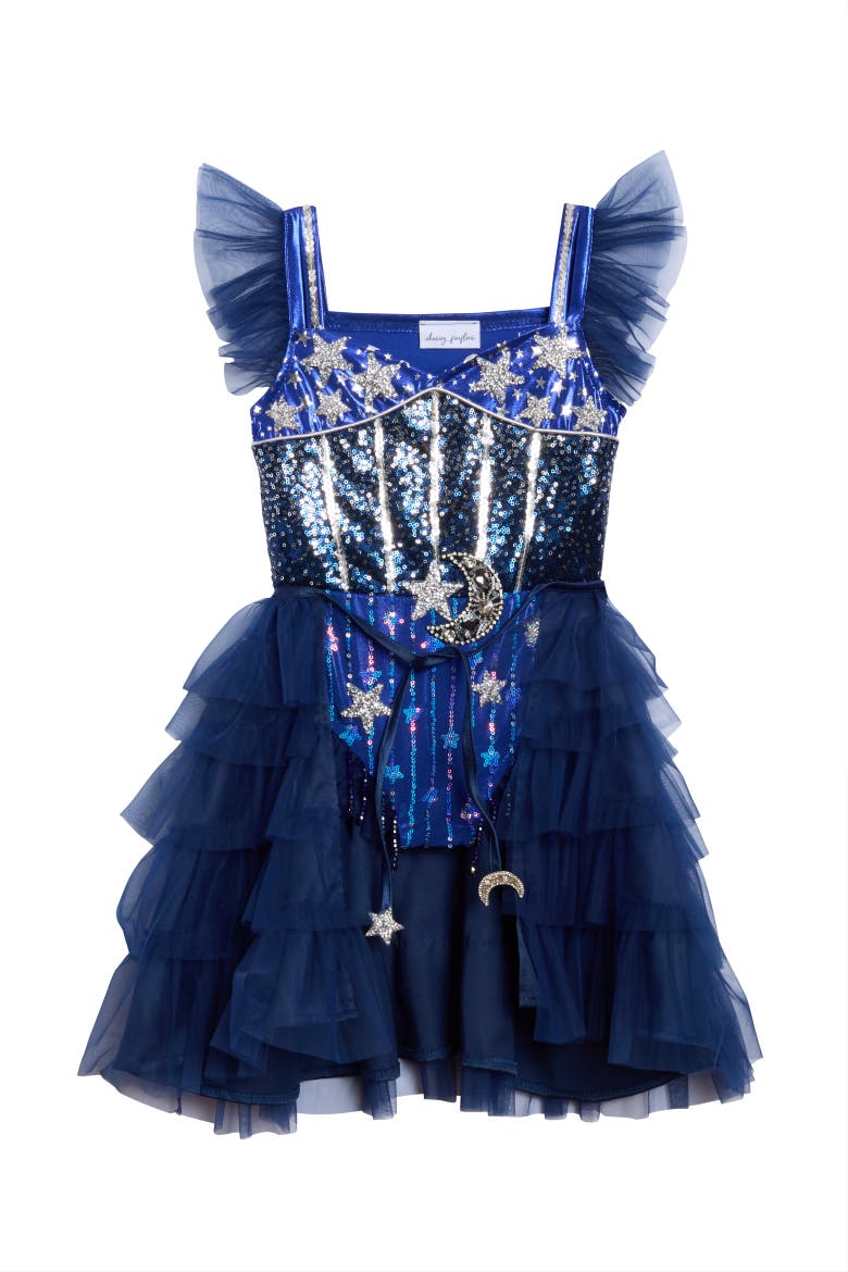 She's a Star Bustle Skirt & Cape for Girls, Alternate, color, Navy