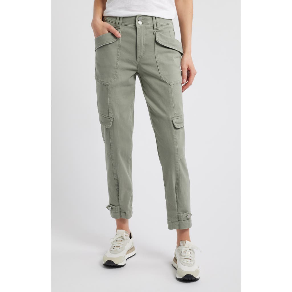 Wit & Wisdom 'ab'solution High Waist Ankle Tapered Twill Cargo Pants In Deep Seagrass