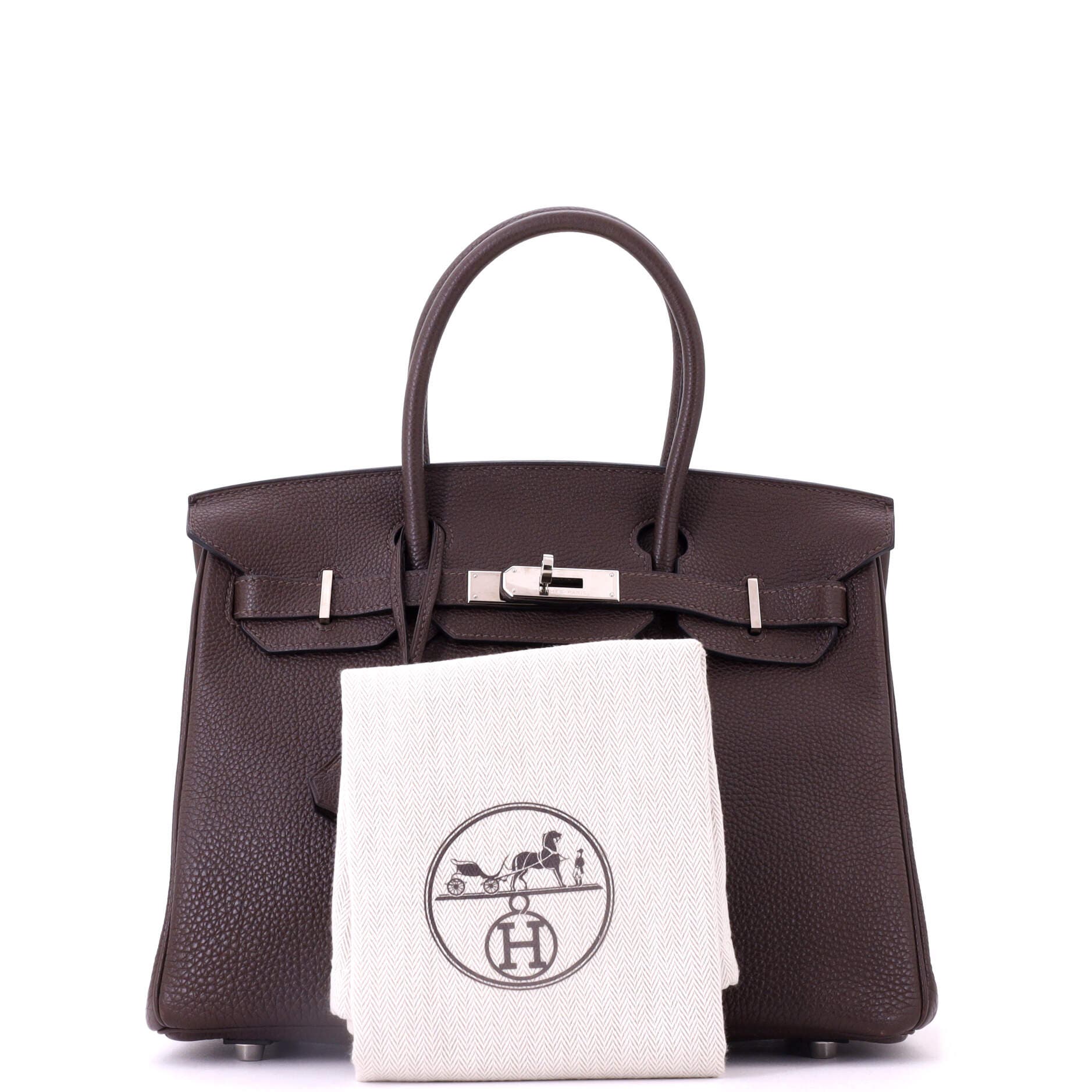 Pre-Owned Hermes Birkin Handbag Brown Togo with Palladium Hardware 30, Alternate, color, Chocolat