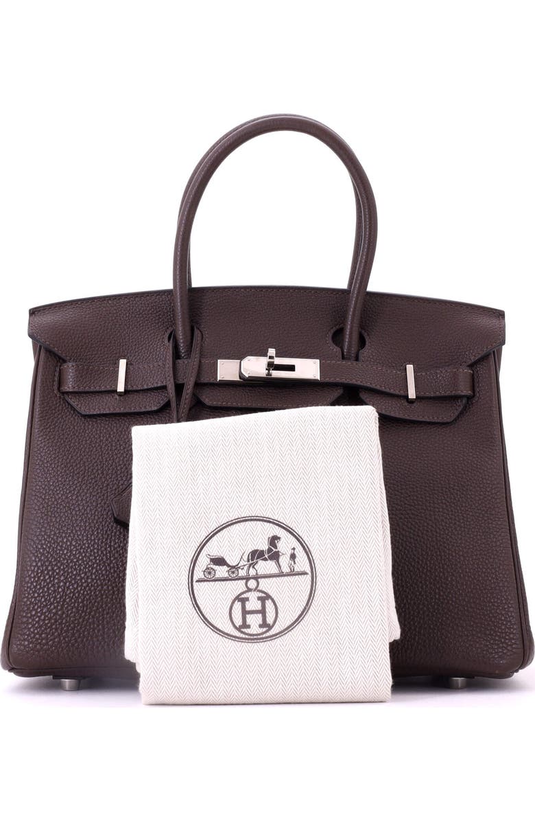 Pre-Owned Hermes Birkin Handbag Brown Togo with Palladium Hardware 30, Alternate, color, Chocolat