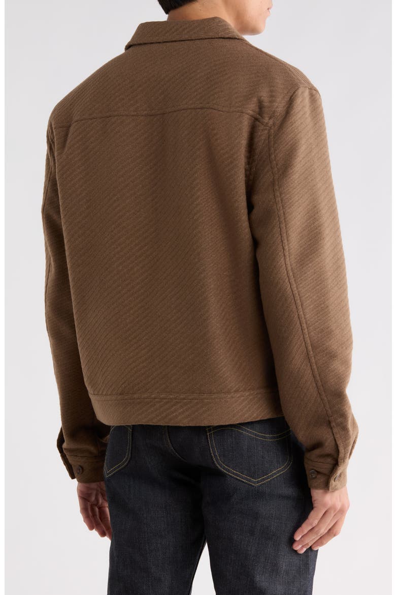 Striped Padded Shirt Jacket, Alternate, color, BROWN