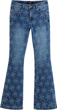 Desigual Floral Embroidered Flare Jeans