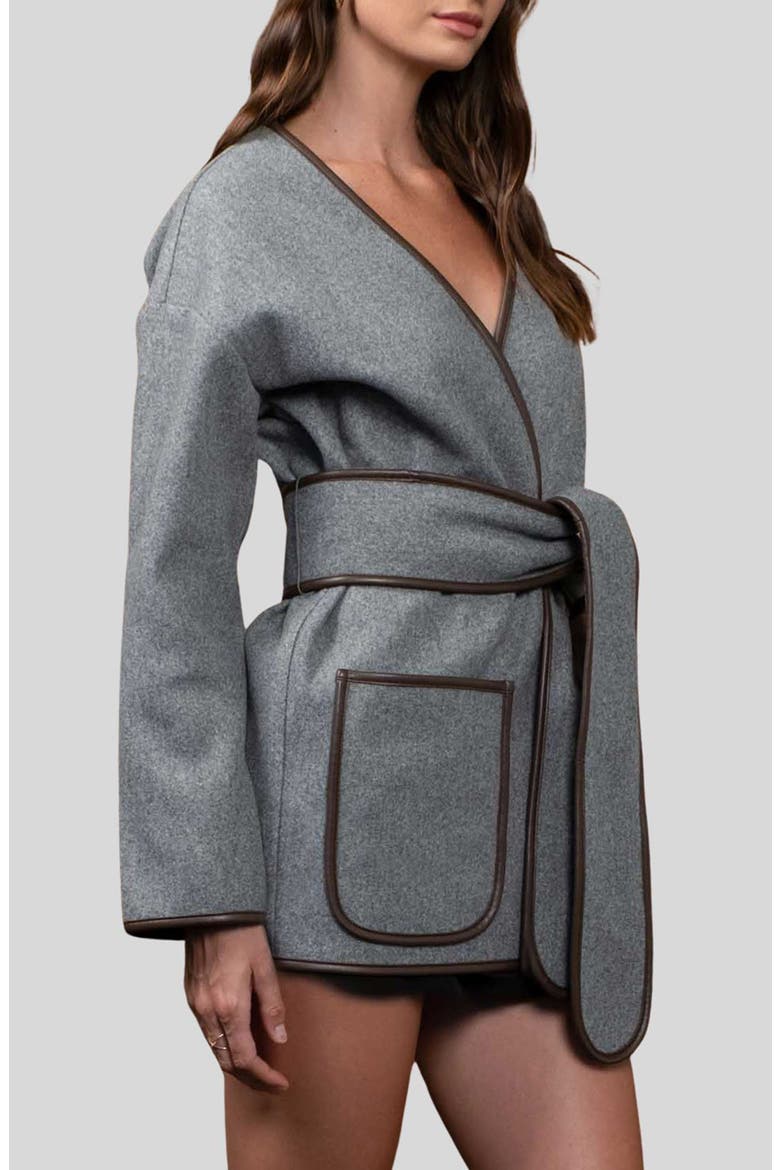 Belted Coat, Alternate, color, HEATHER GREY