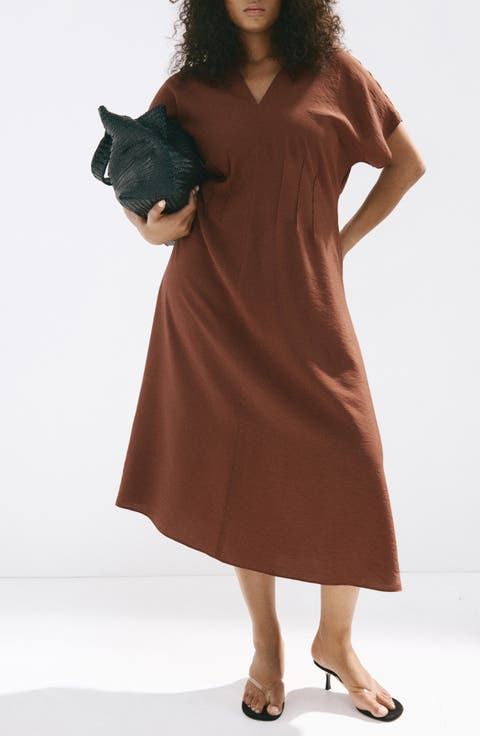 Flared V-Neck Dress