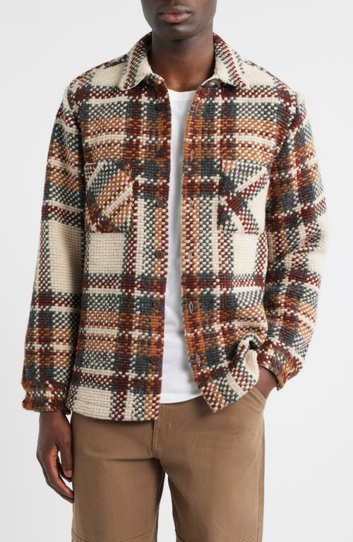 Wax London Whiting Plaid Overshirt in Ecru /Multi 