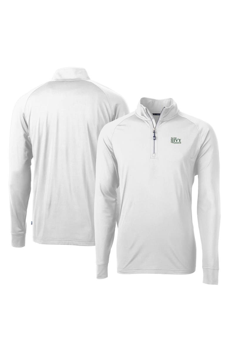 Cutter & Buck Men's Cutter & Buck  White Ivy League DryTec Adapt Eco Knit Stretch Recycled Quarter Zip Pullover, Alternate, color, White