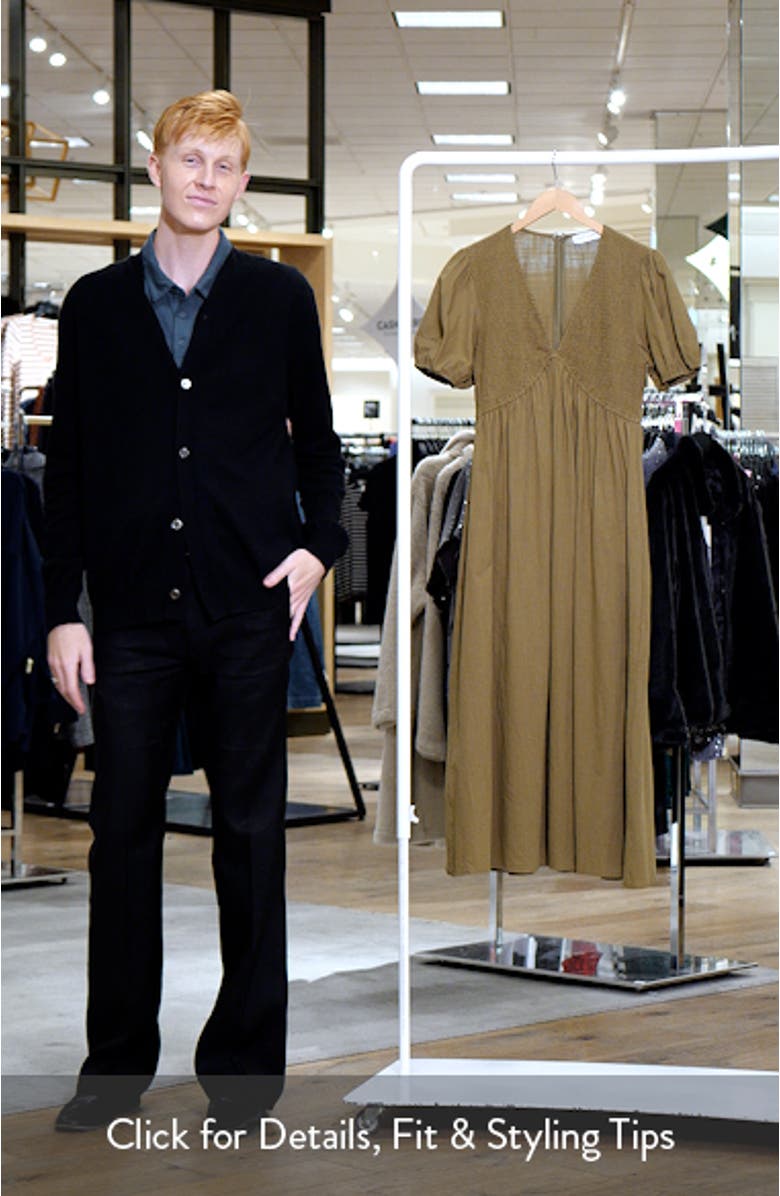 Brooke Smocked Cotton Midi Dress, sales video thumbnail