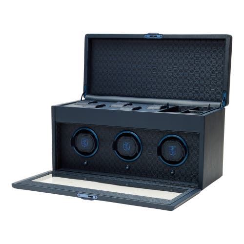 Wolf Earth Triple Watch Winder In Midnight Blue