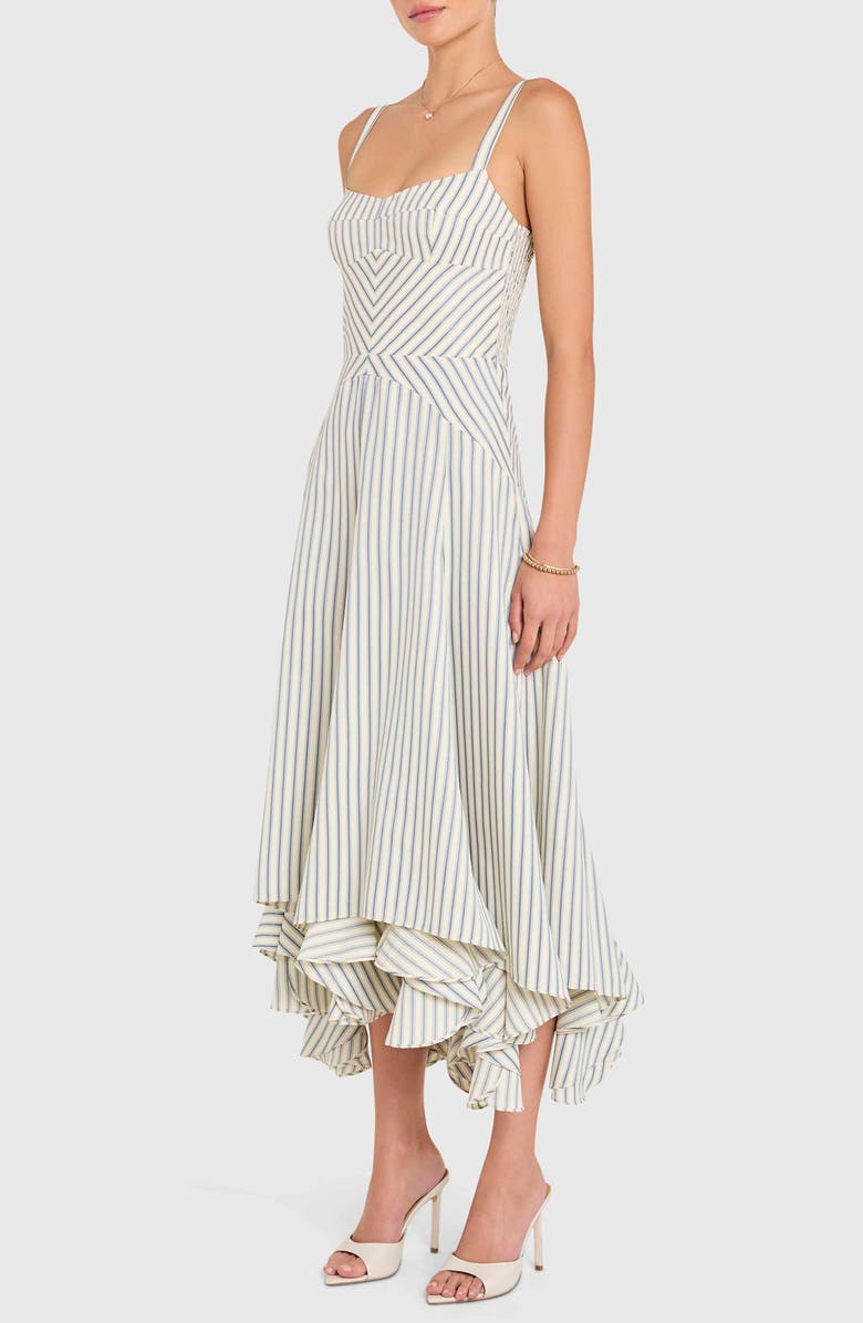 Amanda Uprichard Monterey Stripe Handkerchief Dress, Alternate, color, Oxford Blue Stripe