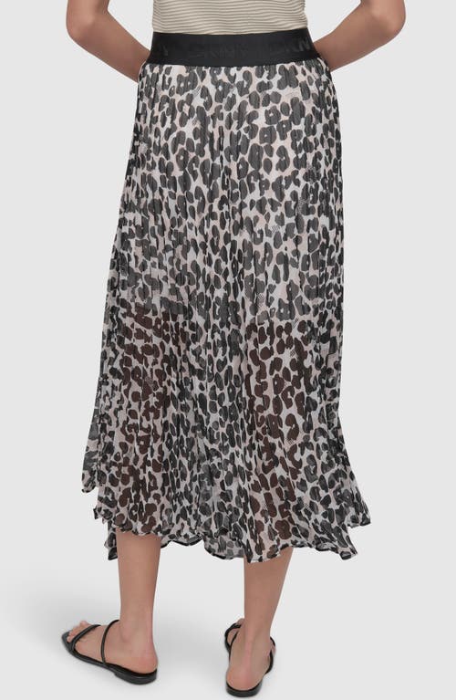 Dkny Print Asymmetric Midi Skirt In Spring Animal Ivory