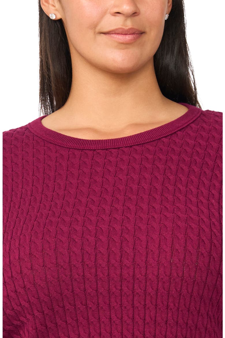 Cable Stitch Sweater, Alternate, color, PURE PLUM
