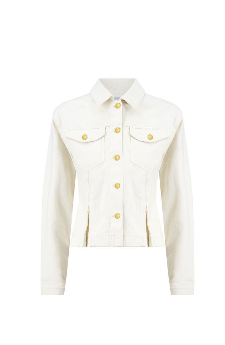 The Noli Shop Bethanie Denim Jacket, Alternate, color, Ivory