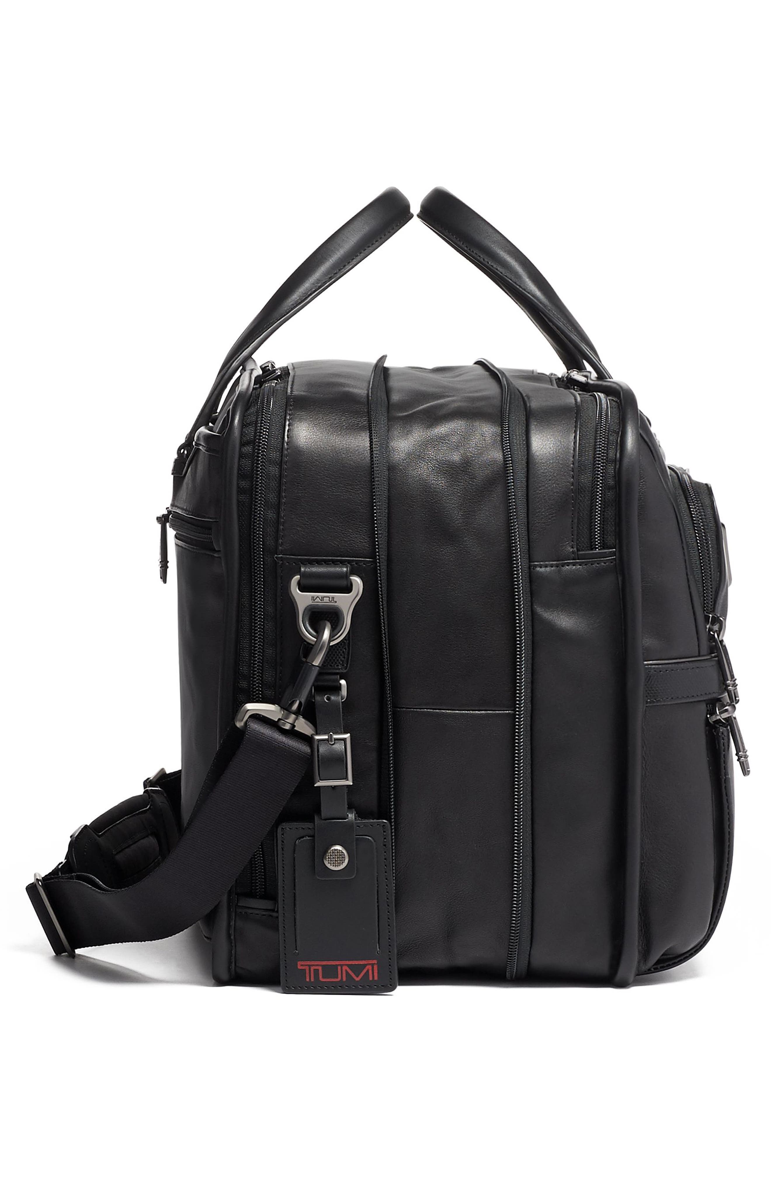 TUMI Alpha 3 Expandable Organizer Leather Laptop Briefcase, Alternate, color, 
