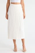 Favorite Daughter The Invisible String Linen Blend Wrap Midi Skirt