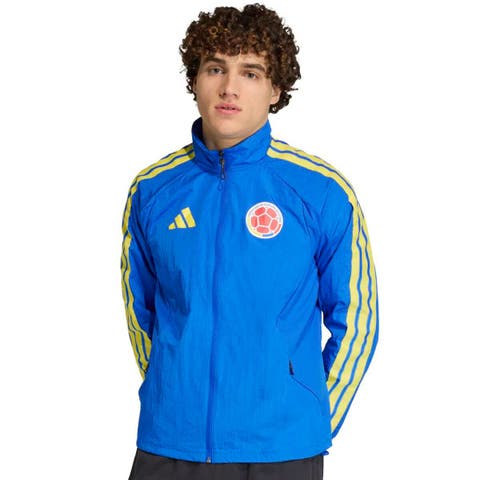 Men's adidas Blue Colombia National Team 2026 Home Full-Zip Game Day Anthem Jacket