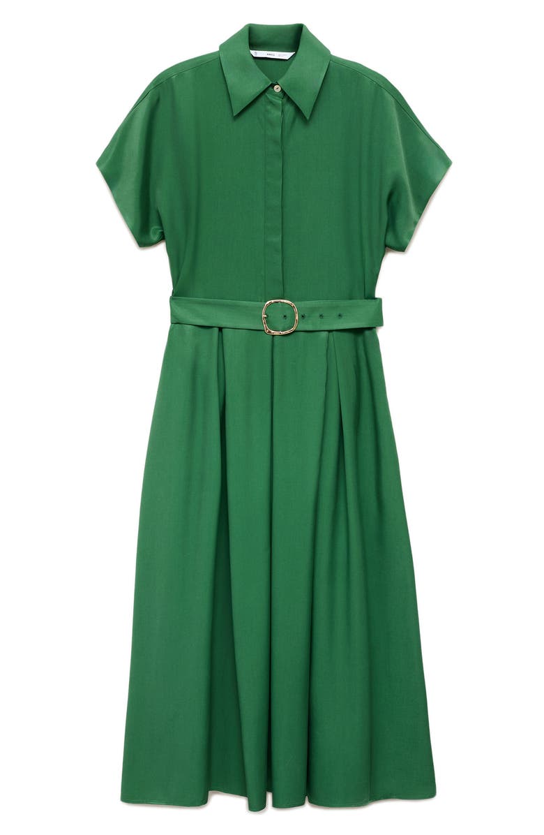 MANGO Belted Shirtdress, Main, color, Green