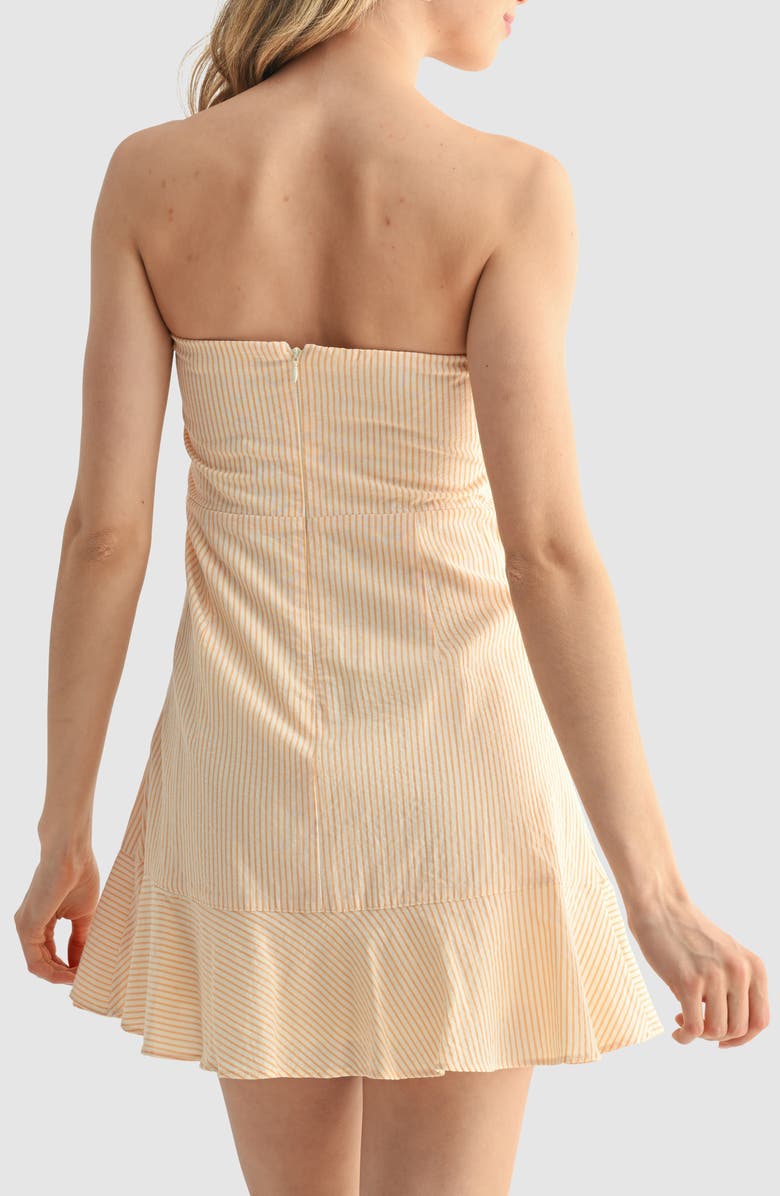 Lush Stripe Frill Strapless Minidress, Alternate, color, Cream Taupe Stripe
