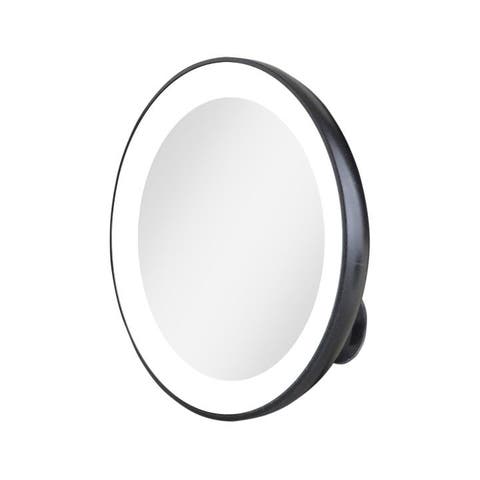 Lighted Compact Mirror with 15X Magnification & Suction Cup