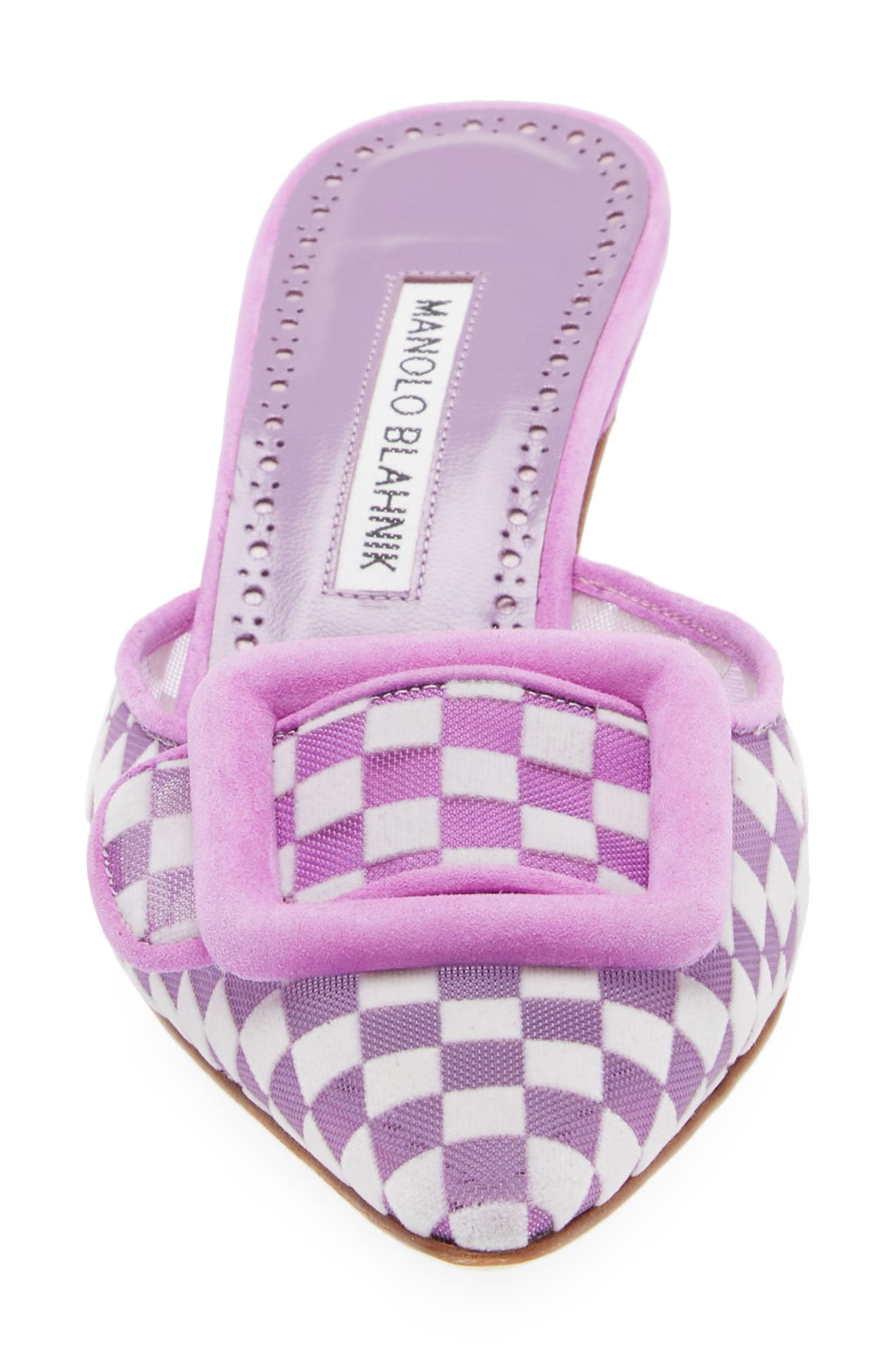 Manolo Blahnik Maysalebi Buckle Kitten Heel Mule, Alternate, color, 