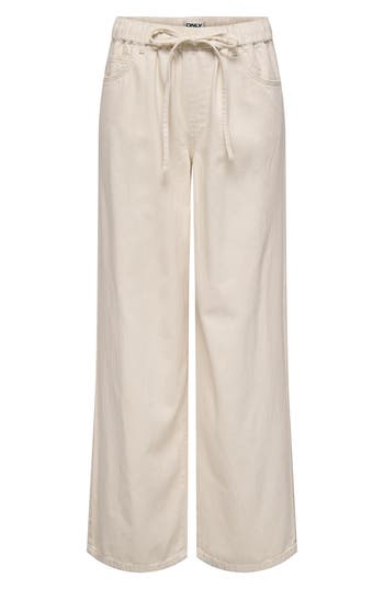 Only Onsilla Pull-on Wide Pants In Neutral