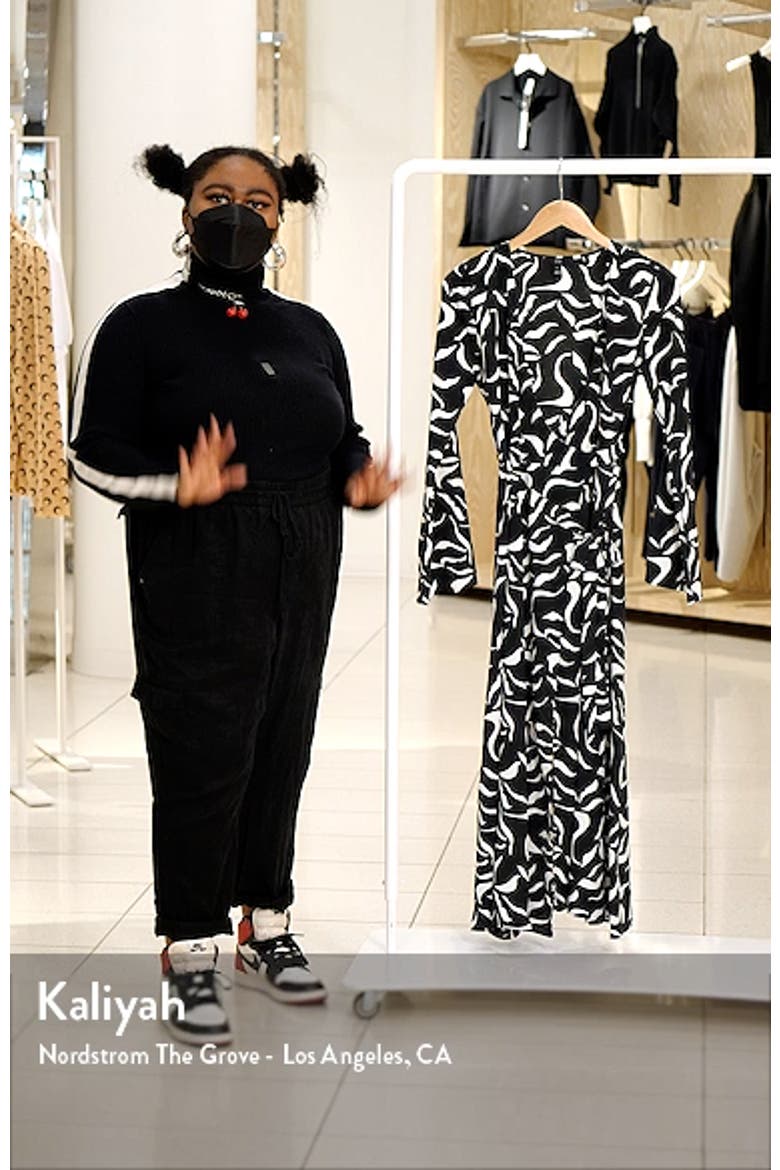 Abstract Print Long Sleeve Wrap Dress video