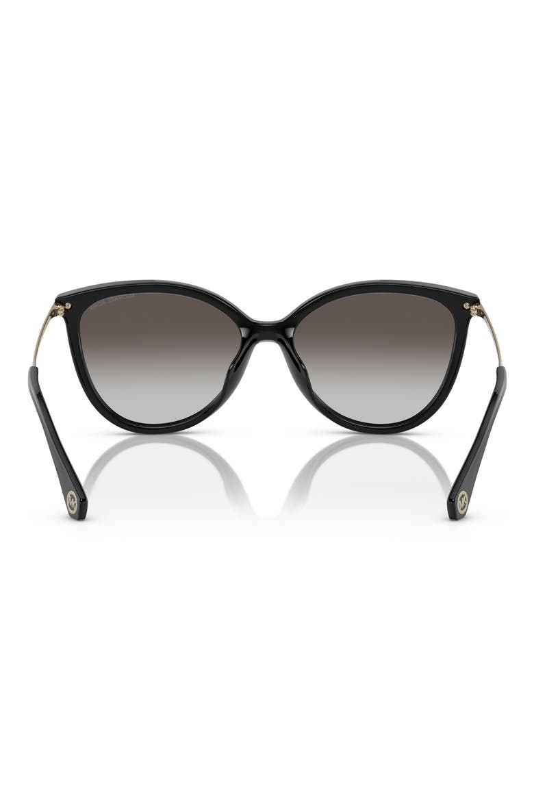 56mm Gradient Cat Eye Sunglasses, Alternate, color, BLACK