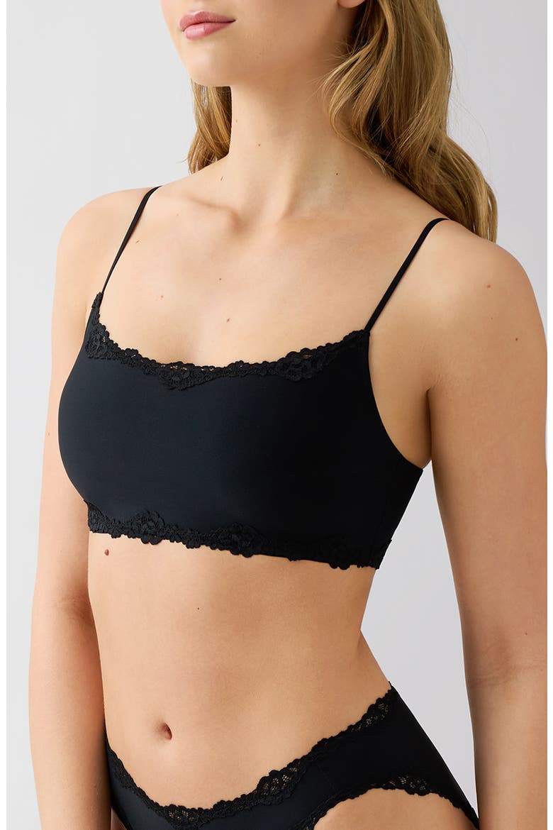 Future Foundation Lace Trim Bralette, Alternate, color, NIGHT