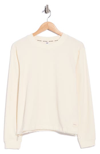 Dkny Jacquard Mixed Long Sleeve Crewneck Sweatshirt In Yellow